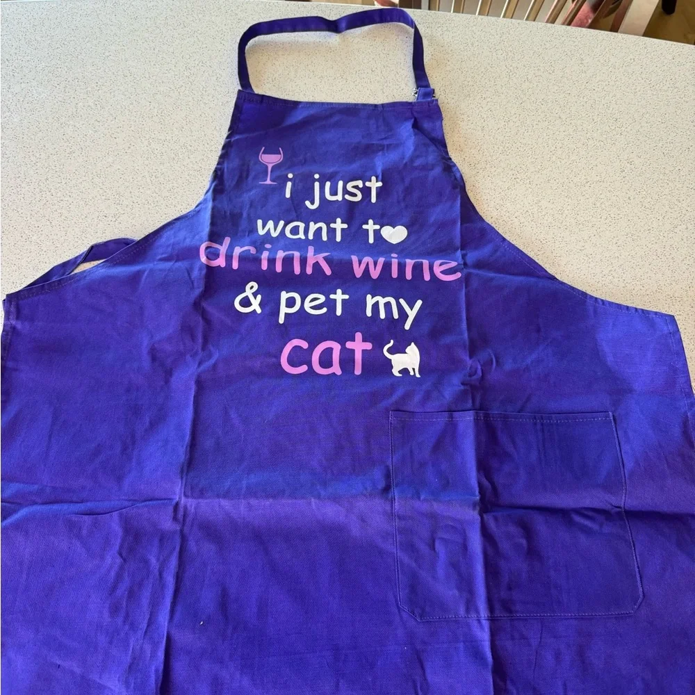Purple Cat Lover Apron